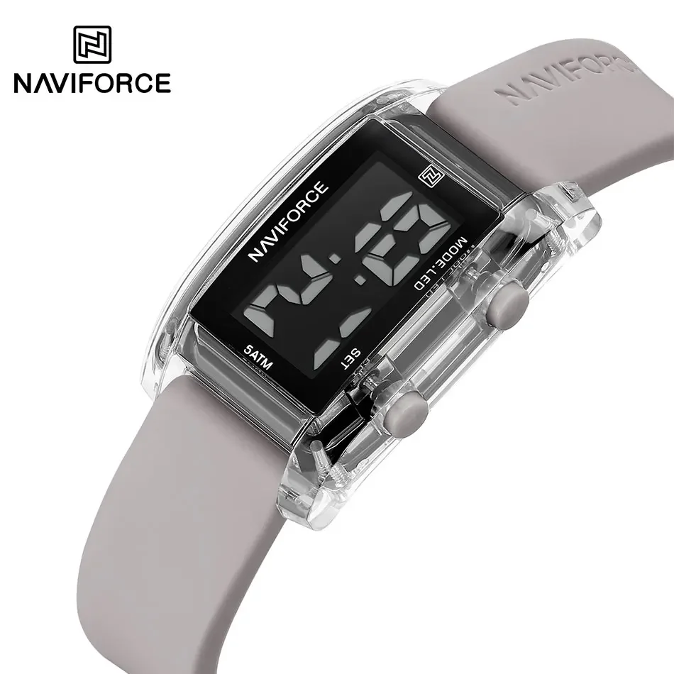 NAVIFORCE Women Watches 5ATM Waterproof Sports Digital LCD Electronic Clock Man Student Silicone Simple Wristwatch Reloj Hombre
NAVIFORCE Women Watches 5ATM Waterproof Sports Digital LCD Electronic Clock Man Student Silicone Simple Wristwatch Reloj Hombre