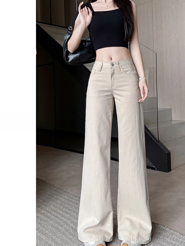 Low Waist Wide Leg Jeans Women's Loose Fit Straight Casual Khaki Color Slimming Long Pants Summer Cotton Denim Casual Sle
Low Waist Wide Leg Jeans Women's Loose Fit Straight Casual Khaki Color Slimming Long Pants Summer Cotton Denim Casual Sle