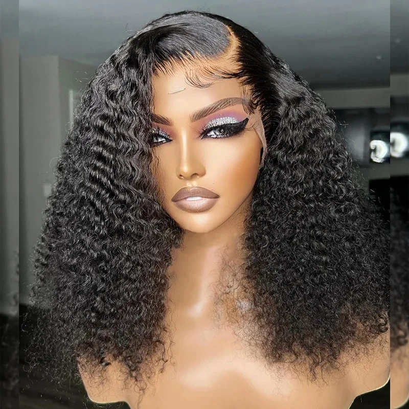 Natural Black Soft 26Inch Long 180 Density Glueless Preplucked Kinky Curly Lace Front Wig For Women With BabyHair Daily Cosplay
Natural Black Soft 26Inch Long 180 Density Glueless Preplucked Kinky Curly Lace Front Wig For Women With BabyHair Daily Cosplay