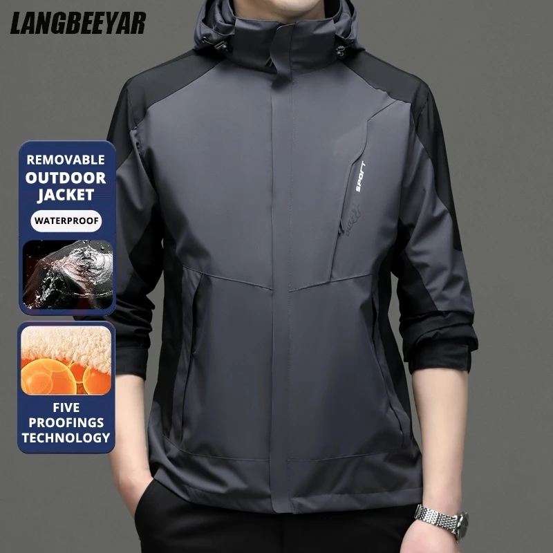 Высший класс, водонепроницаемая дышащая мужская уличная куртка, мягкая модная ветровка, съемная кепка, пальто, верхняя одежда 
Высший класс, водонепроницаемая дышащая мужская уличная куртка, мягкая модная ветровка, съемная кепка, пальто, верхняя одежда