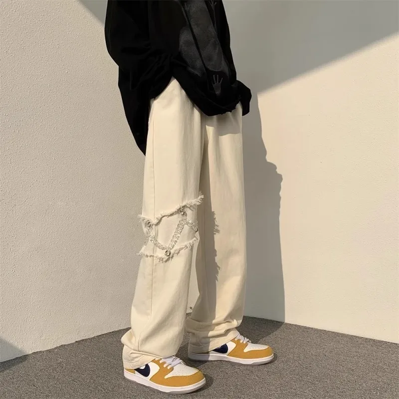 plus Size 300 Pou Men's Straight Leg Jeans Casual Patch Chain Design American Sle Long Pants Spring Autumn Youth Faion
plus Size 300 Pou Men's Straight Leg Jeans Casual Patch Chain Design American Sle Long Pants Spring Autumn Youth Faion