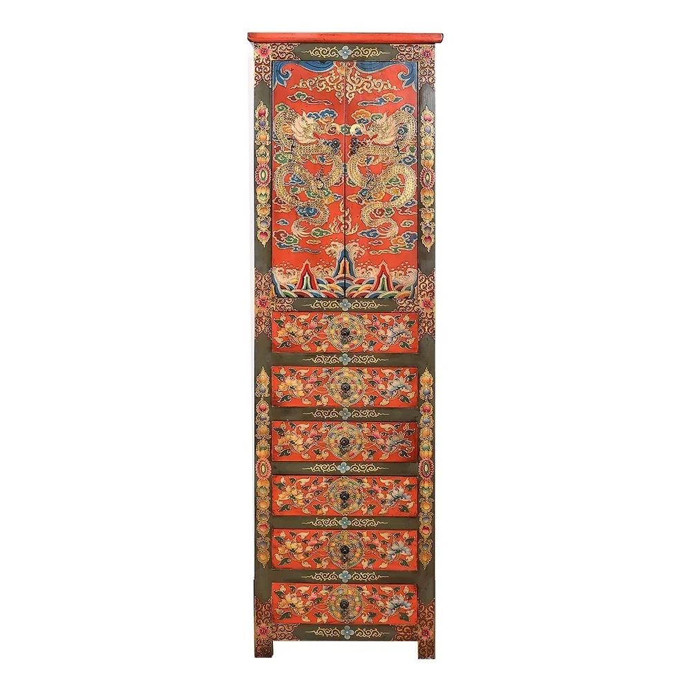 B Modern Chinese painted solid wood old Tibetan hand painted vertical cabinet decorative locker
B Modern Chinese painted solid wood old Tibetan hand painted vertical cabinet decorative locker
