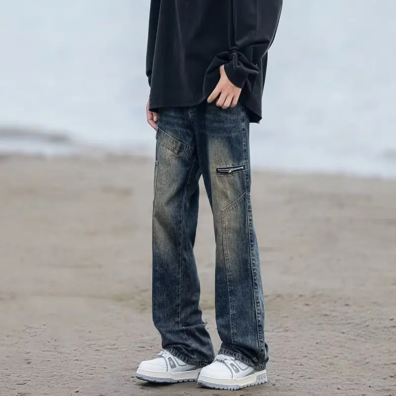 American Retro Men's Jeans Summer New High Street Straight Leg Loose Wide Leg Floor Length Denim Trousers Trendy Casual Jeans
American Retro Men's Jeans Summer New High Street Straight Leg Loose Wide Leg Floor Length Denim Trousers Trendy Casual Jeans