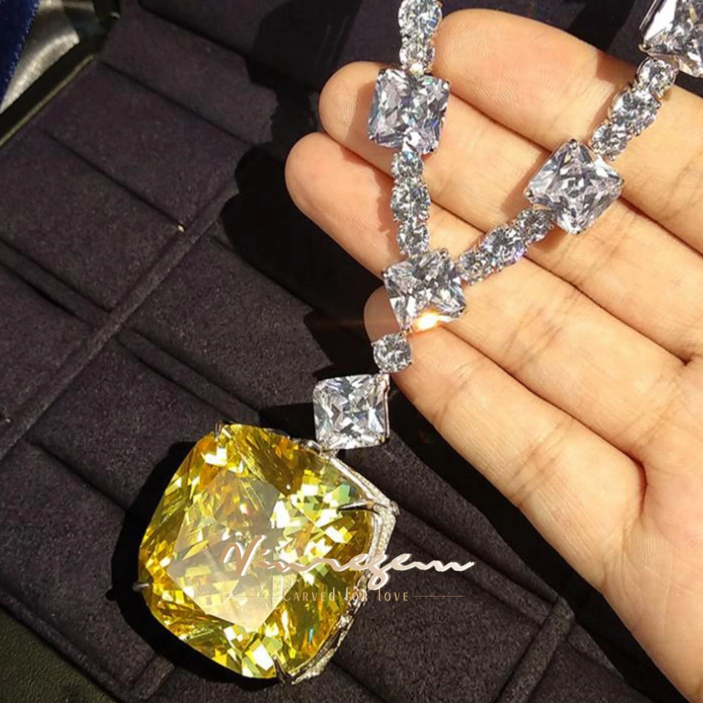 Vinregem 30 MM Citrine High Carbon Diamond Gems Hyperbole Pendant Necklaces 925 Sterling Silver Fine Jewelry Anniversary Gifts
Vinregem 30 MM Citrine High Carbon Diamond Gems Hyperbole Pendant Necklaces 925 Sterling Silver Fine Jewelry Anniversary Gifts