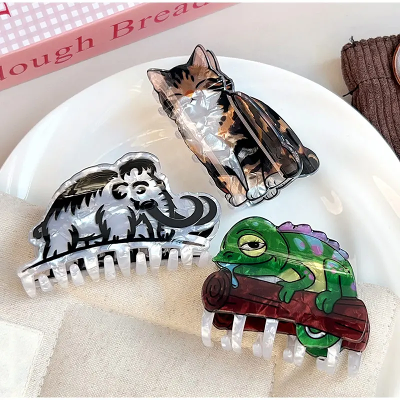 Cute Cat Scratch Clip Acrylic Printed Shark Clip Lizard Mammoth Hair Clip Women's Daily Multifunctional Headwear Hair Accessory
Cute Cat Scratch Clip Acrylic Printed Shark Clip Lizard Mammoth Hair Clip Women's Daily Multifunctional Headwear Hair Accessory
