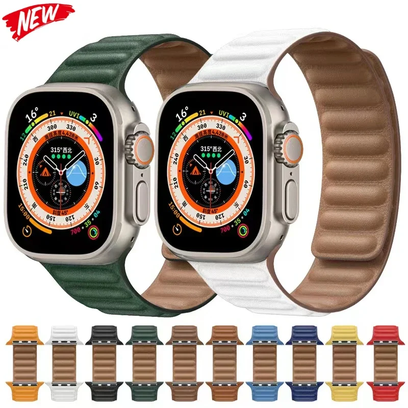 Leather Link For Apple Watch Band Ultra 49mm 45mm 44mm 42mm 46mm Magnetic Loop bracelet correa iWatch Series 10 9 8 6 5 7 Strap
Leather Link For Apple Watch Band Ultra 49mm 45mm 44mm 42mm 46mm Magnetic Loop bracelet correa iWatch Series 10 9 8 6 5 7 Strap