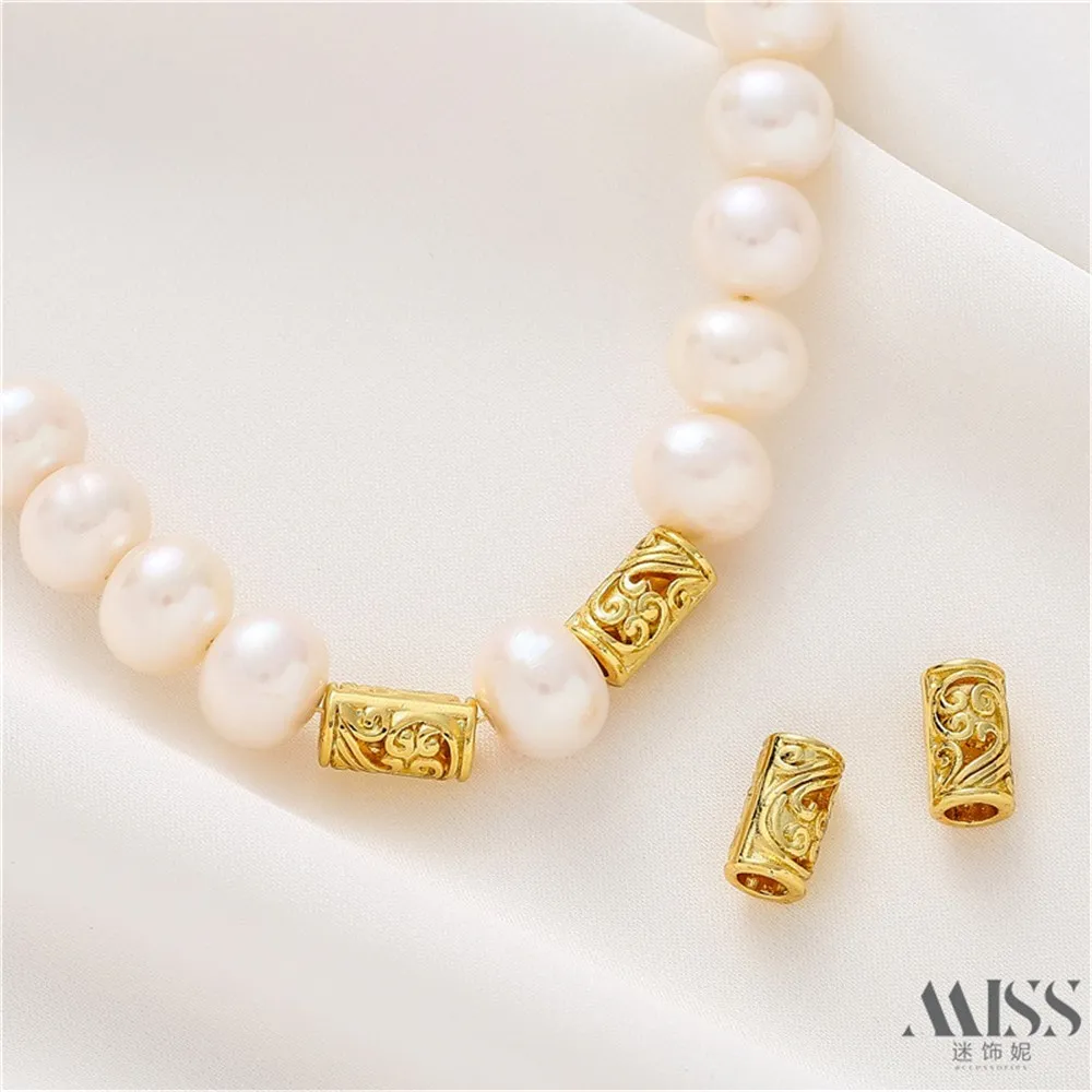 18K Sand Gold Hollow Round Long Cylindrical Beaded DIY Accessories Loose Beads Handmade Bracelets Necklaces Jewelry Materials
18K Sand Gold Hollow Round Long Cylindrical Beaded DIY Accessories Loose Beads Handmade Bracelets Necklaces Jewelry Materials