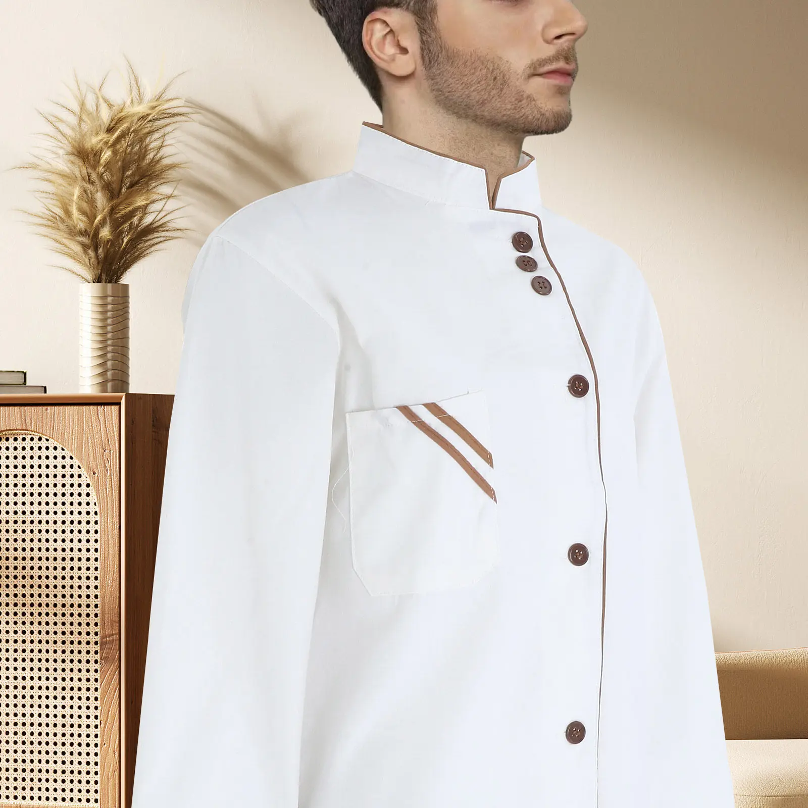 Универсальный поварской халат с длинным рукавом для мужчин и женщин, черная повседневная униформа, профессиональная рабочая одежда для кейтеринга, свободная рубашка
Универсальный поварской халат с длинным рукавом для мужчин и женщин, черная повседневная униформа, профессиональная рабочая одежда для кейтеринга, свободная рубашка