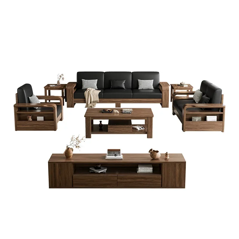 Black walnut solid wood sofa combination, Chinese living room winter and summer dual-purpose solid wood seat sofa
Black walnut solid wood sofa combination, Chinese living room winter and summer dual-purpose solid wood seat sofa