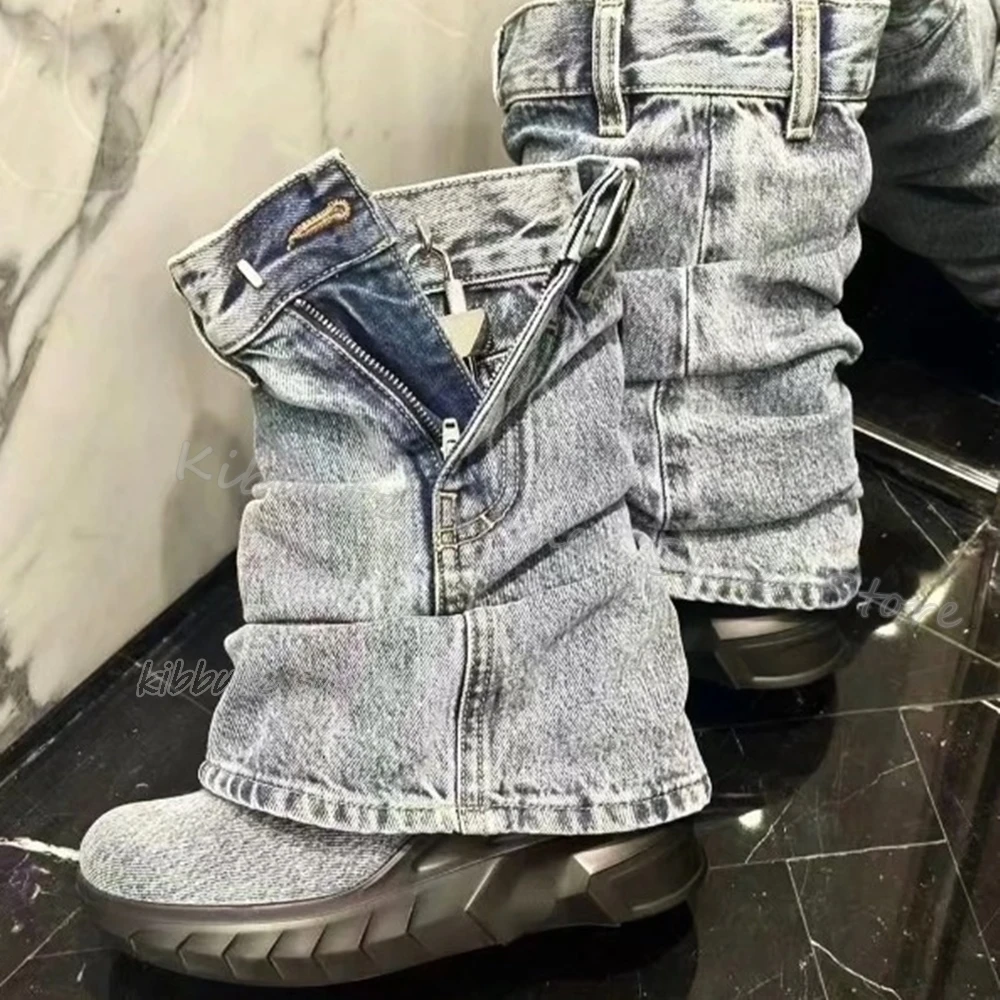 Metal Lock Denim Cloth Ankle Boots Zippers Novelty Fashion Elegant Concise Sexy Women Shoes Newest Round Toe Height Increasing
Metal Lock Denim Cloth Ankle Boots Zippers Novelty Fashion Elegant Concise Sexy Women Shoes Newest Round Toe Height Increasing