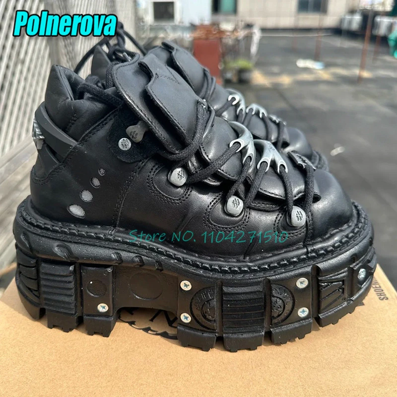 Retro Thick Soled High Top Shoes Punk Metal Rivet Chunky Platform Height Increasing Pumps Fashion Comfortable Women's Shoes
Retro Thick Soled High Top Shoes Punk Metal Rivet Chunky Platform Height Increasing Pumps Fashion Comfortable Women's Shoes