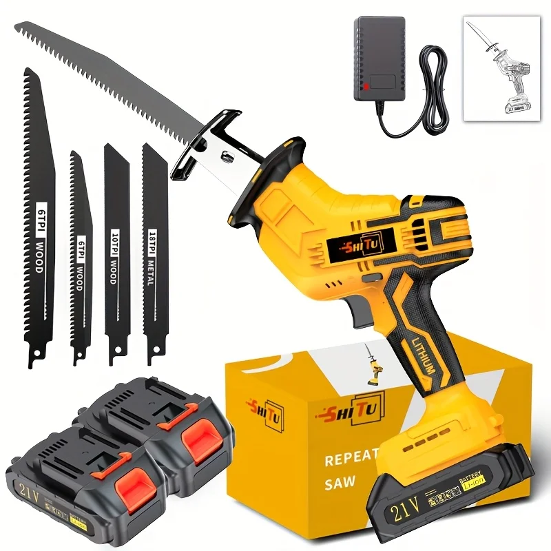 Newly Upgraded Electric Reciprocating Saw, Wireless Hand Saw Equipped with Safety Lock, Suitable for Multi-purpose Use, Standard with 1 or 2 Batteries, Replaceable Saw Blade Tools, Promotional Discounts, Men's Gifts, Christmas Gifts
Newly Upgraded Electric Reciprocating Saw, Wireless Hand Saw Equipped with Safety Lock, Suitable for Multi-purpose Use, Standard with 1 or 2 Batteries, Replaceable Saw Blade Tools, Promotional Discounts, Men's Gifts, Christmas Gifts