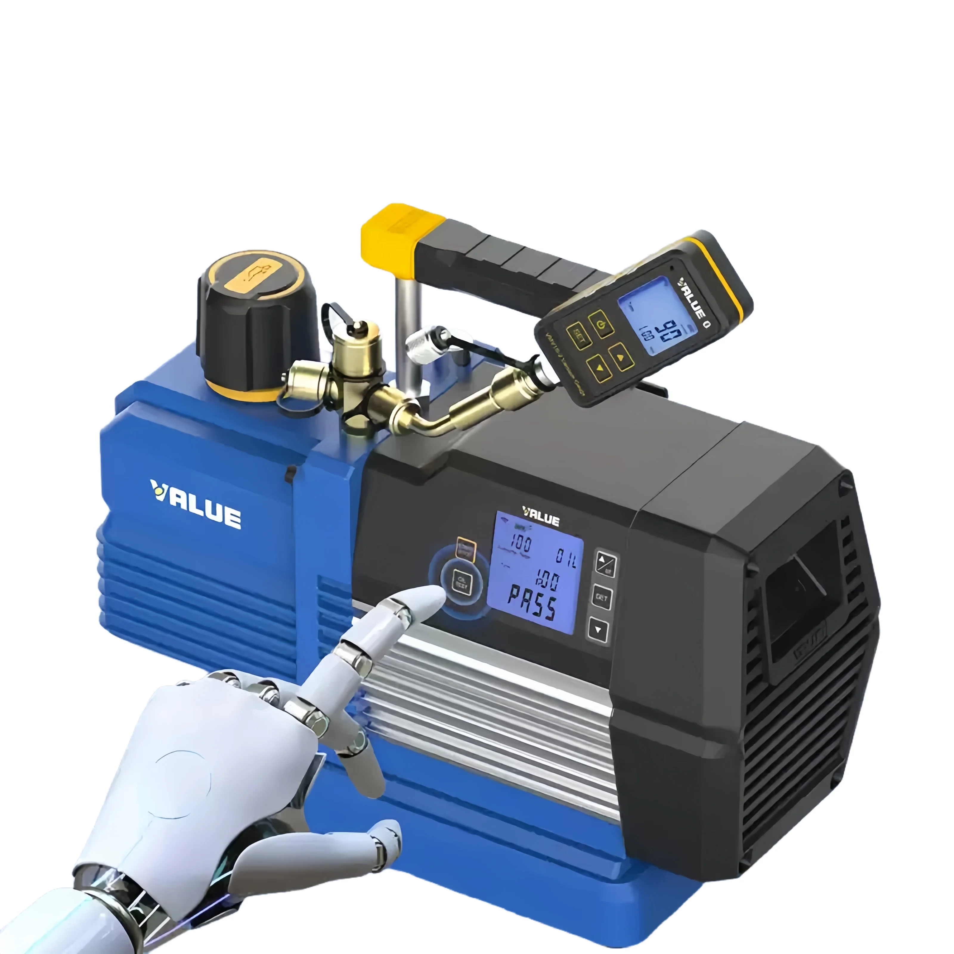 VP8DSV Smart Dual - Stage Refrigeration Vacuum Pump 220V 3/4HP 226L/min Mobile - Operated With Vacuum Gauge
VP8DSV Smart Dual - Stage Refrigeration Vacuum Pump 220V 3/4HP 226L/min Mobile - Operated With Vacuum Gauge