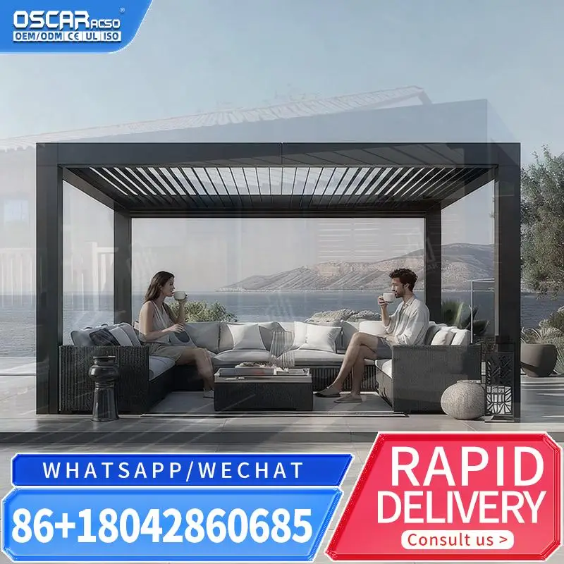 Моторизованный прочный алюминиевый навес-тент от дождя и солнца для сада, патио, сарая, перголы
Моторизованный прочный алюминиевый навес-тент от дождя и солнца для сада, патио, сарая, перголы