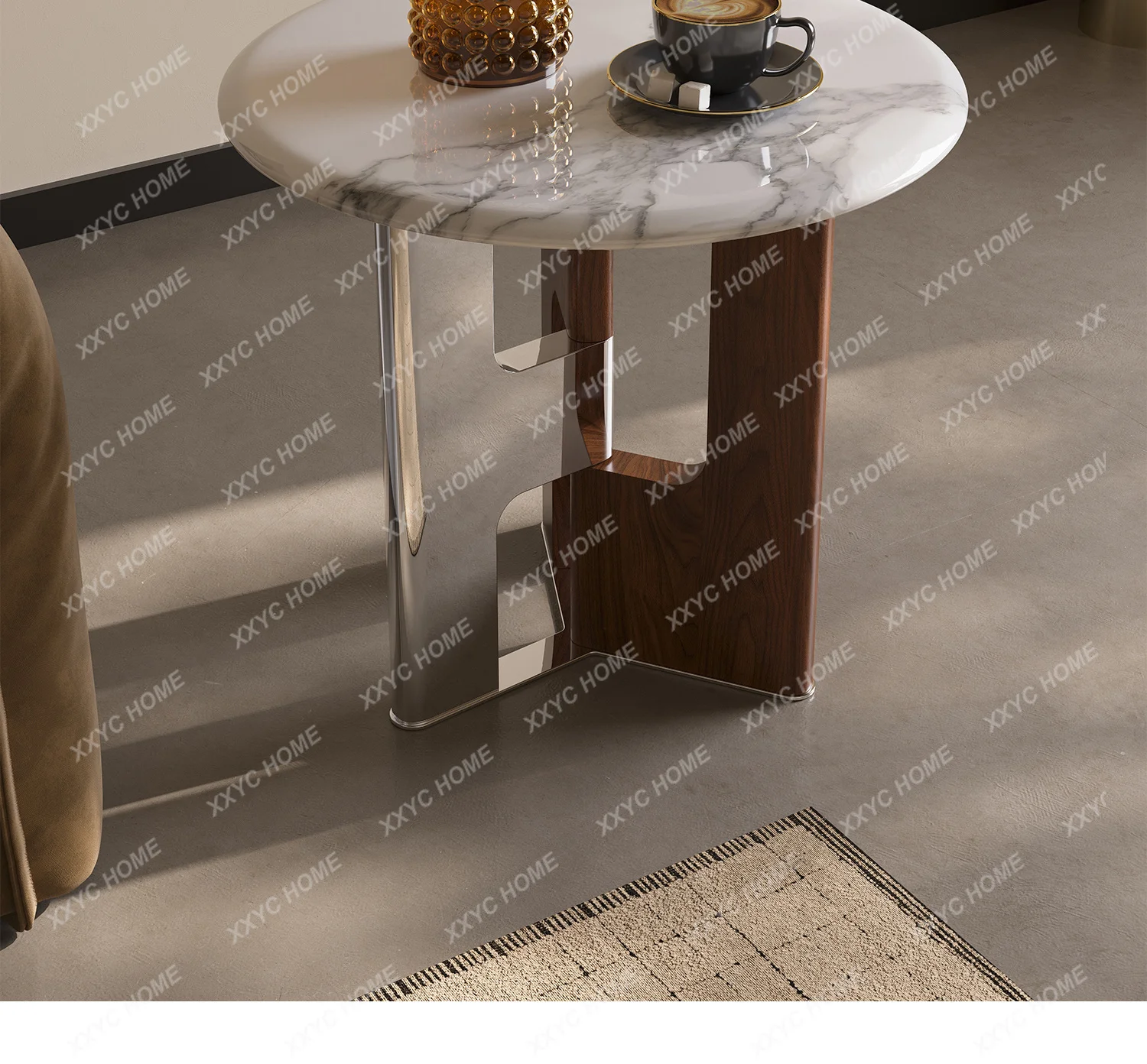 Living room designer marble edge table light luxury high-end minimalist small coffee table balcony
Living room designer marble edge table light luxury high-end minimalist small coffee table balcony