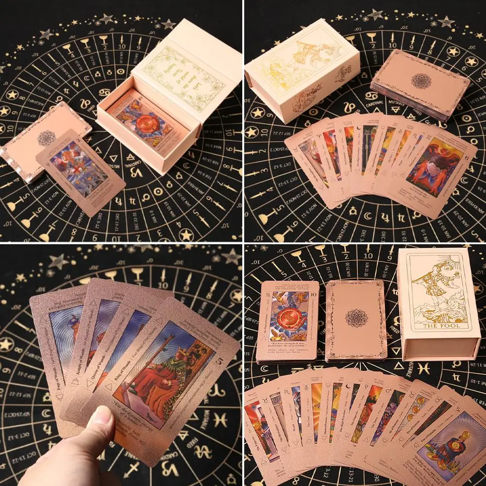 Rose Gold Tarot Cards Authentic Complete Set PET Waterproof Tarot Deck Durable Divination Gift Box Divination Cards Beginners
Rose Gold Tarot Cards Authentic Complete Set PET Waterproof Tarot Deck Durable Divination Gift Box Divination Cards Beginners