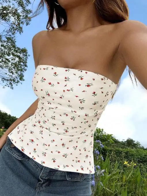 Top Women 2026 Spring Summer New Fashion Floral Print Strapless Sleeveless Slim Fit Versatile Daily Basic Vest Top
Top Women 2026 Spring Summer New Fashion Floral Print Strapless Sleeveless Slim Fit Versatile Daily Basic Vest Top
