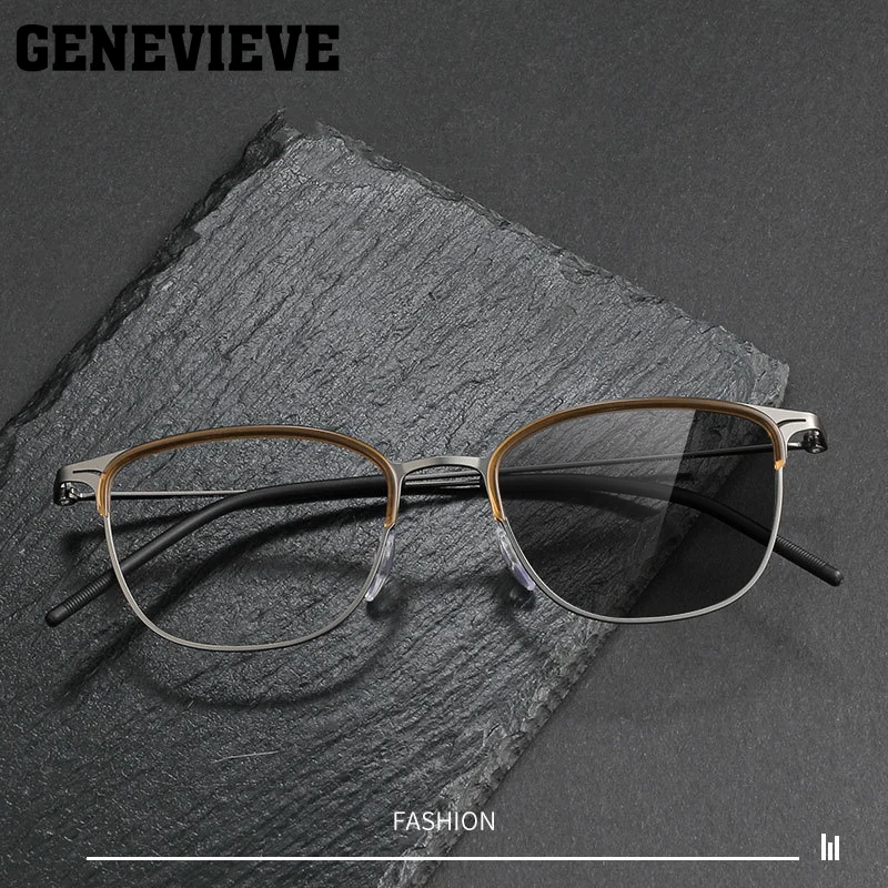 GENEVIEVE Vintage Pure Titanium Business Design Men's Anti-blue Light Reading Glasses Photochromic Customizable Prescription
GENEVIEVE Vintage Pure Titanium Business Design Men's Anti-blue Light Reading Glasses Photochromic Customizable Prescription