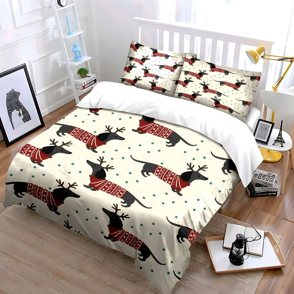 Festive Dachshund Holiday Decor Set kid's and adults' bedroom decor, Exquisite three-piece bedding set gift
Festive Dachshund Holiday Decor Set kid's and adults' bedroom decor, Exquisite three-piece bedding set gift