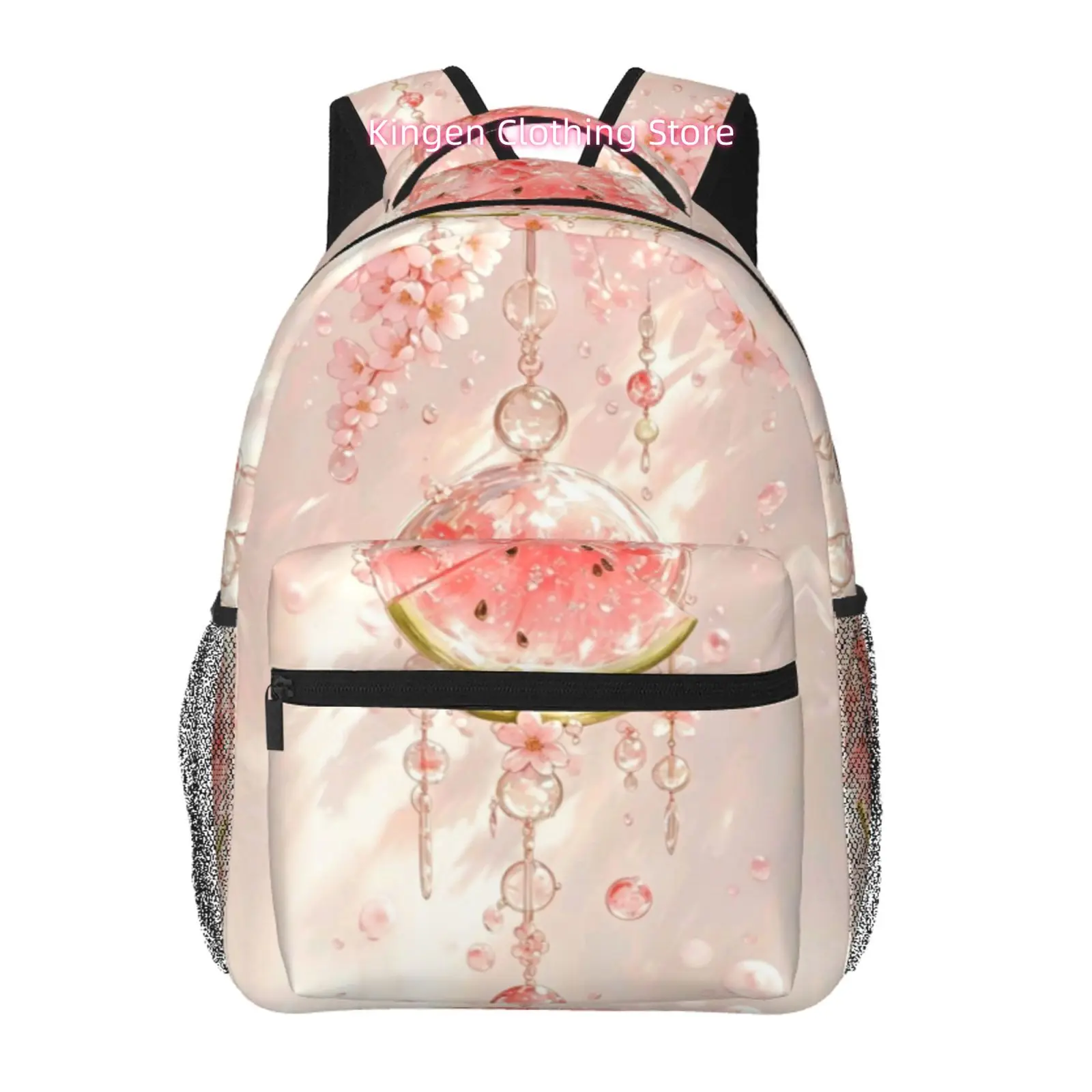 Cherry Blossom Watermelon Crystal Print Adult Backpack, Oxford Cloth Adjustable Shoulder Strap Casual Travel Bag for Women, Grea
Cherry Blossom Watermelon Crystal Print Adult Backpack, Oxford Cloth Adjustable Shoulder Strap Casual Travel Bag for Women, Grea