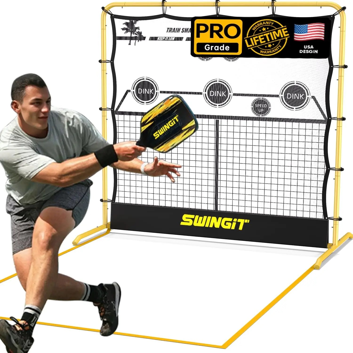 Portable Pickleball Rebounder Net with Kitchen Lines System for Solo Training, Dinks, Volleys & Drives, Includes Carry Bag
Portable Pickleball Rebounder Net with Kitchen Lines System for Solo Training, Dinks, Volleys & Drives, Includes Carry Bag