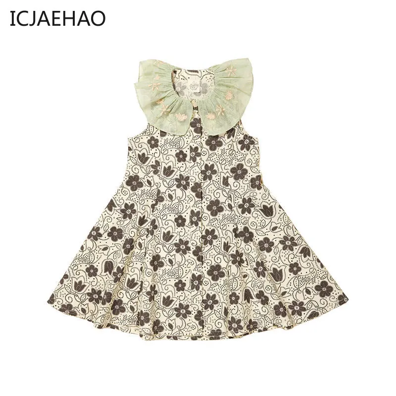 ICJAEHAO 2024 Lapel Sleeveless Girls Dress Turn-Down Doll Collar Children Dressed Flower Print Fashion New Clothing Summer Dress
ICJAEHAO 2024 Lapel Sleeveless Girls Dress Turn-Down Doll Collar Children Dressed Flower Print Fashion New Clothing Summer Dress