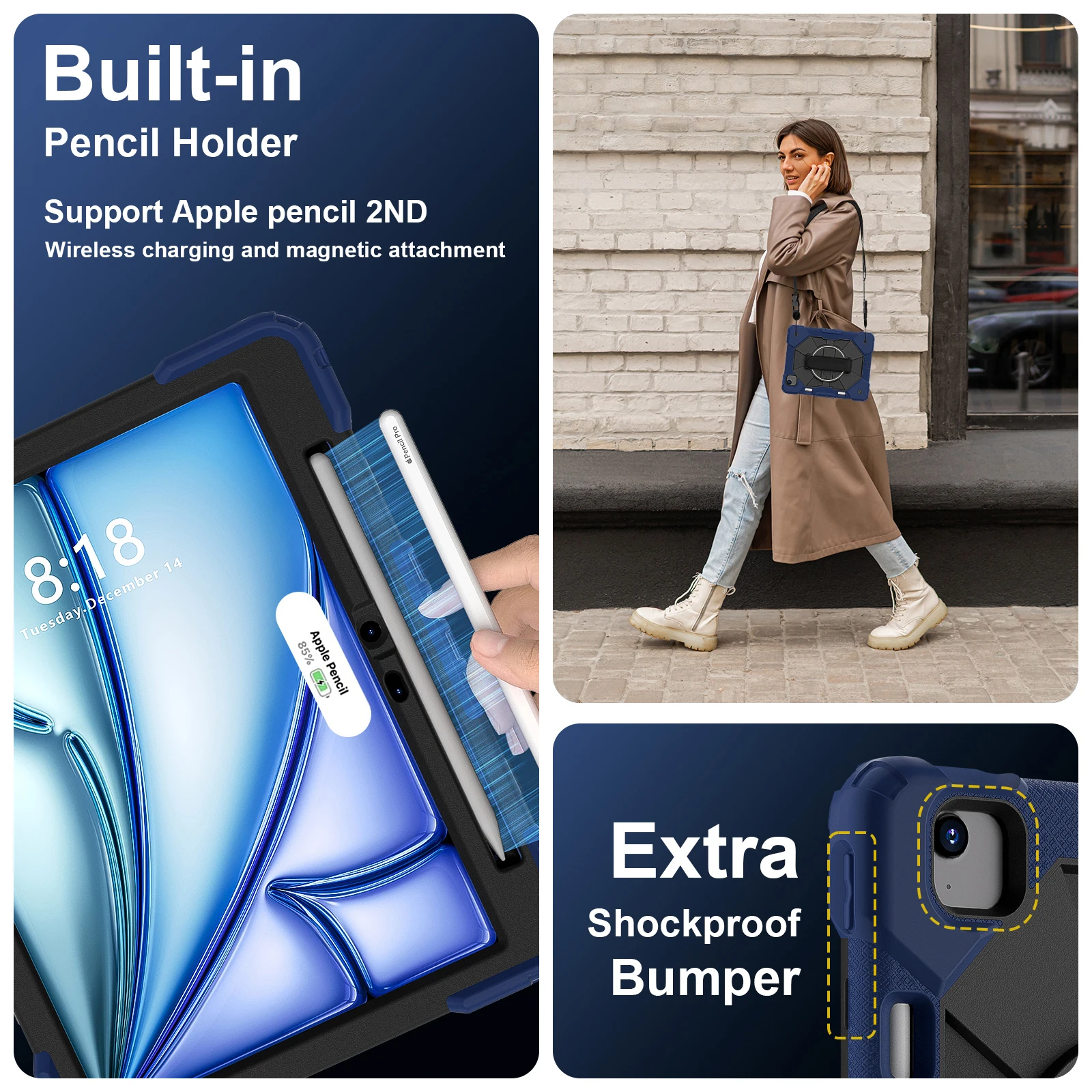 Stand Case For iPad Air 11 2026 M4 2025 M3 2024 M2 A3459 A3460 A3463 A3266 A3267 A3270 A2902 A2903 A2904 Rotating Hybrid Cover
Stand Case For iPad Air 11 2026 M4 2025 M3 2024 M2 A3459 A3460 A3463 A3266 A3267 A3270 A2902 A2903 A2904 Rotating Hybrid Cover