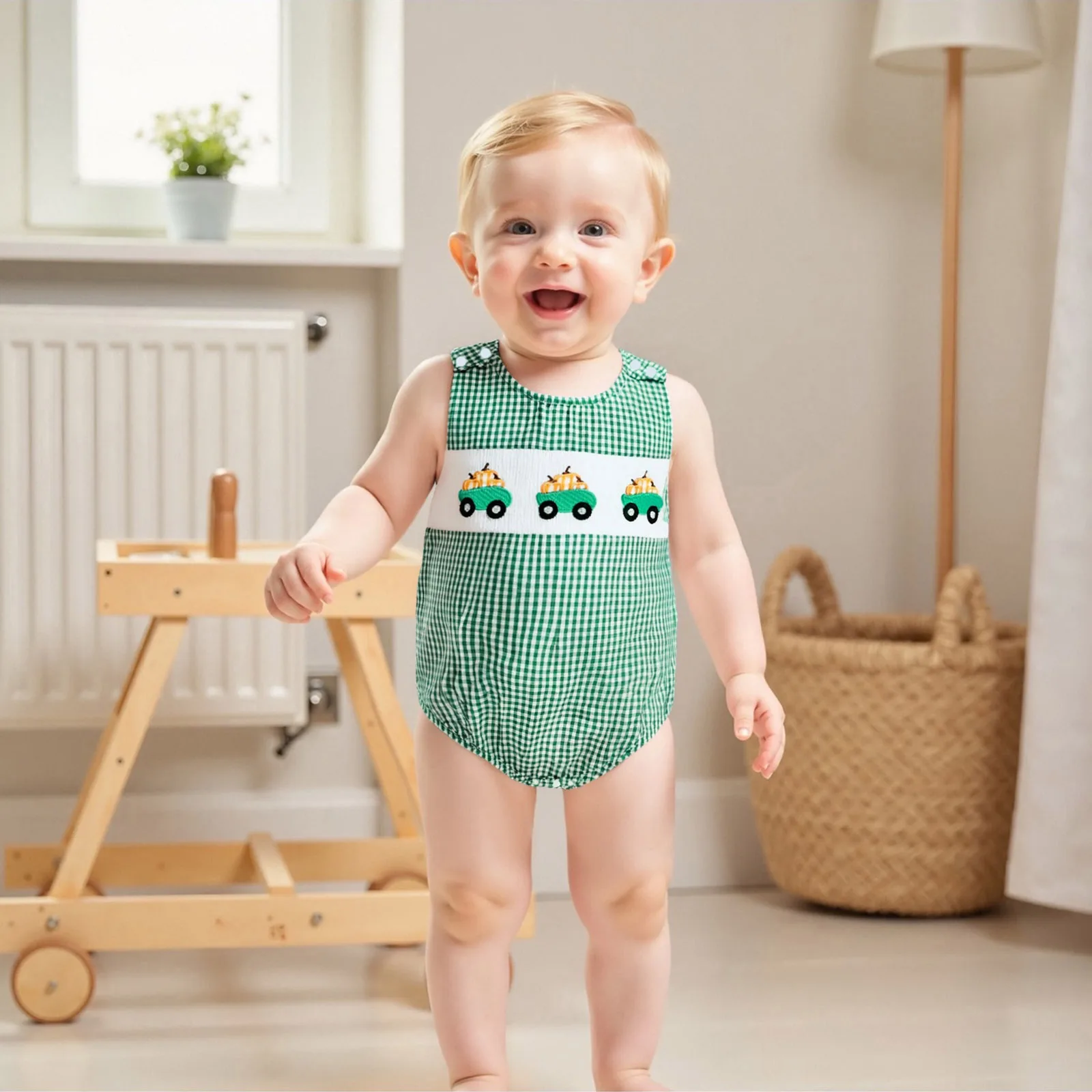 Baby Boy Halloween Overall Romper Pumpkin/Croissant Embroidered Sleeveless Bodysuit Cute Fall Clothes
Baby Boy Halloween Overall Romper Pumpkin/Croissant Embroidered Sleeveless Bodysuit Cute Fall Clothes