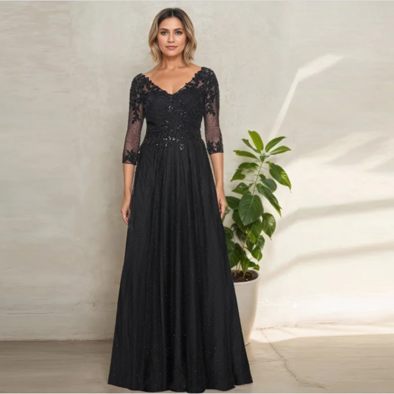 Customized Sequin Lace Mother of The Bride Dresses for Women 3/4 Sleeves Mother of The Groom Dresses Chiffon Formal Dress
Customized Sequin Lace Mother of The Bride Dresses for Women 3/4 Sleeves Mother of The Groom Dresses Chiffon Formal Dress