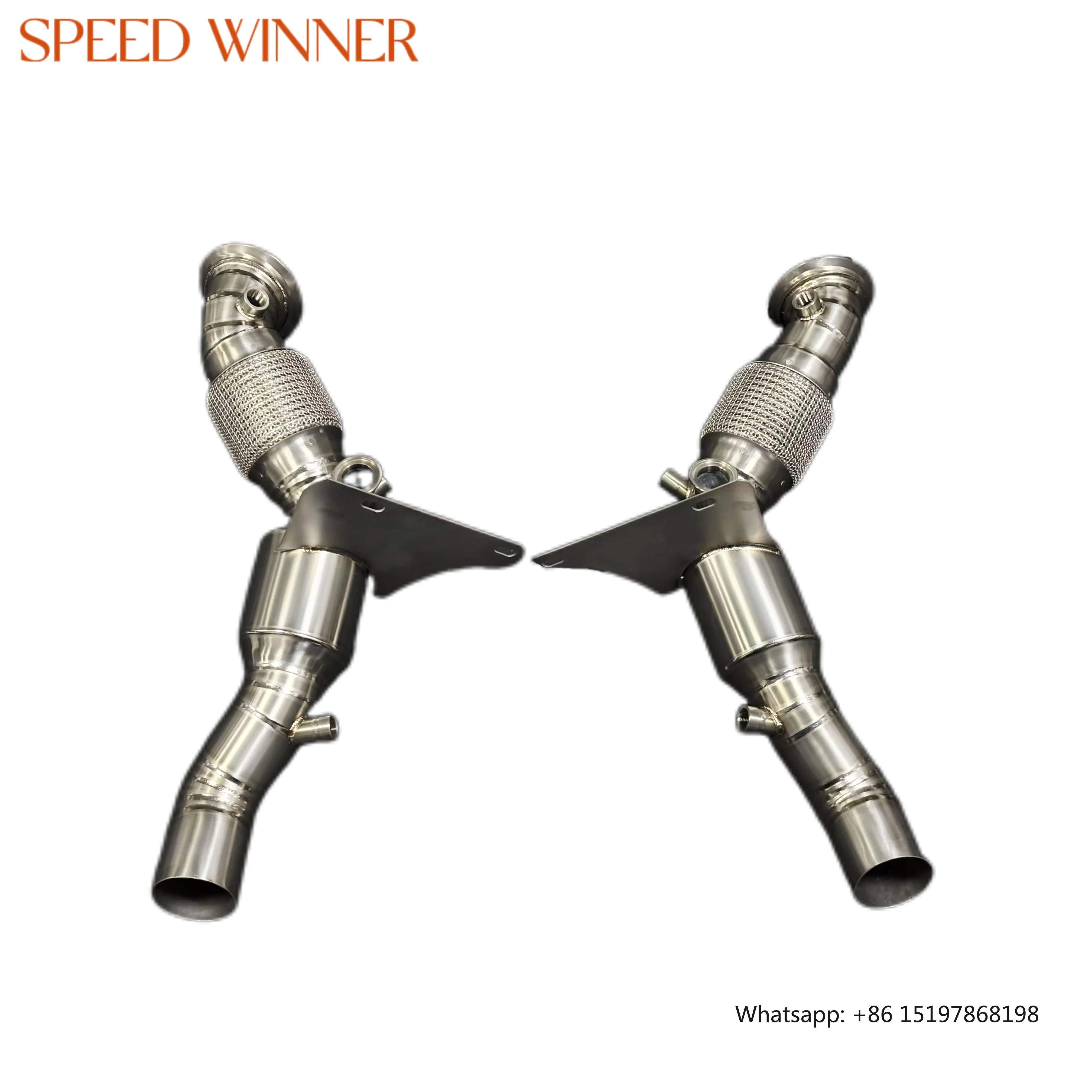 SpeedWinner Factory Manufacturing Titanium Catted/Decat Downpipe Titanium Exhaust PIpe for Ferrari F488,F8
SpeedWinner Factory Manufacturing Titanium Catted/Decat Downpipe Titanium Exhaust PIpe for Ferrari F488,F8