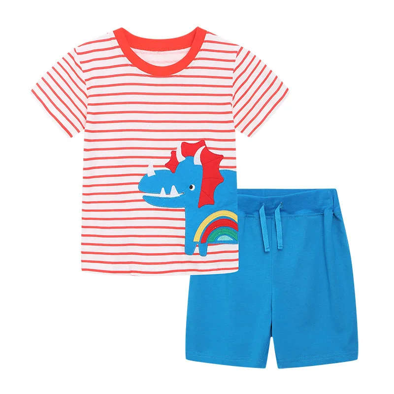 Summer New Children's Clothing Short-Sleeved Two-Piece Boys' Fashion Suit Cartoon Embroidered Crew Neck Children's SuitAosd
Summer New Children's Clothing Short-Sleeved Two-Piece Boys' Fashion Suit Cartoon Embroidered Crew Neck Children's SuitAosd