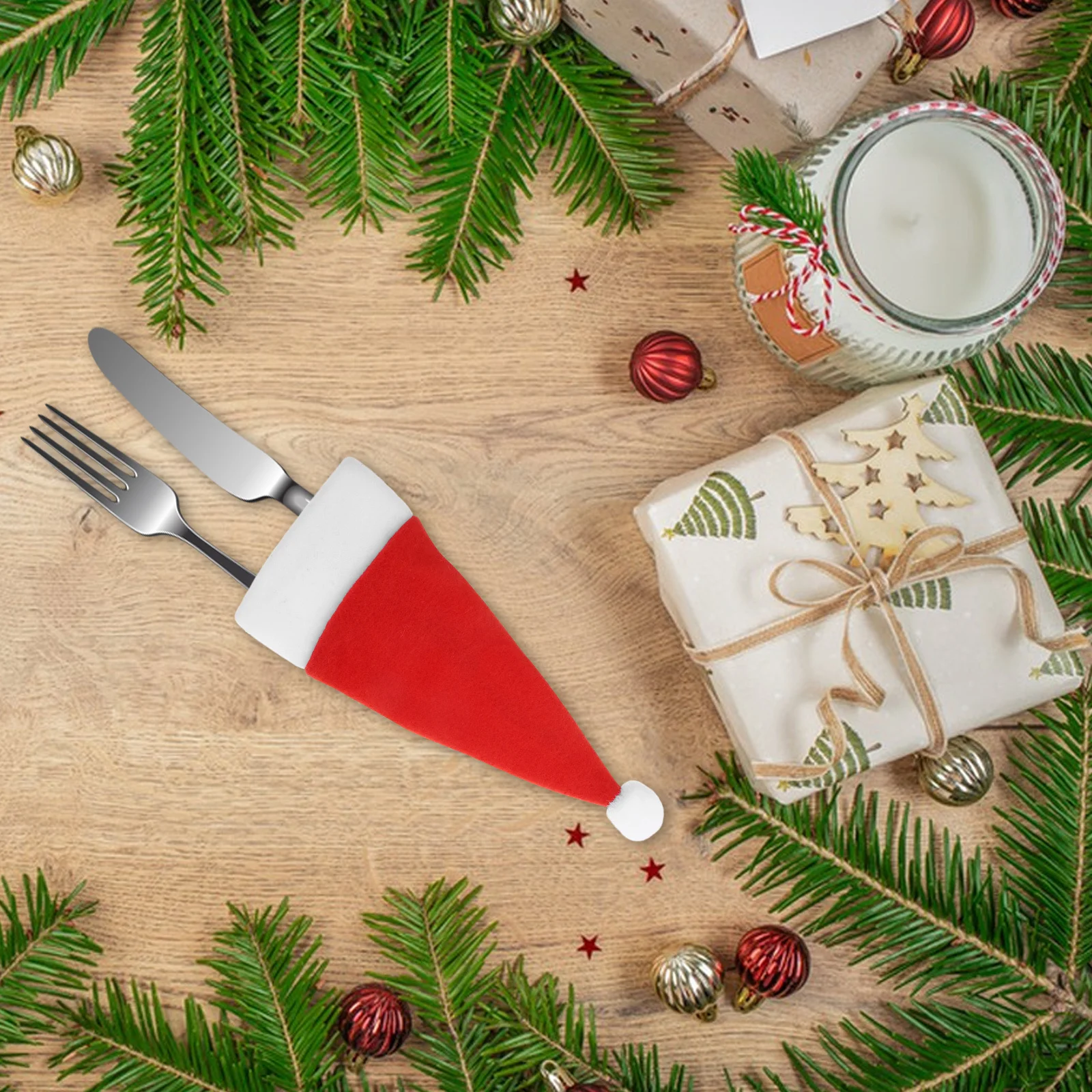 24Pcs Santa Hats Christmas Cutlery Holders Silverware Pouches Wine Bottle Covers Xmas Party Decorations
24Pcs Santa Hats Christmas Cutlery Holders Silverware Pouches Wine Bottle Covers Xmas Party Decorations