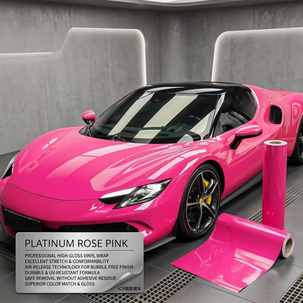 PET Platinum Rose Pink Car Vinyl Wrap Film Air Bubble Free Self Adhesive PVC Color Change Film Car Body Decoration Accessories
PET Platinum Rose Pink Car Vinyl Wrap Film Air Bubble Free Self Adhesive PVC Color Change Film Car Body Decoration Accessories