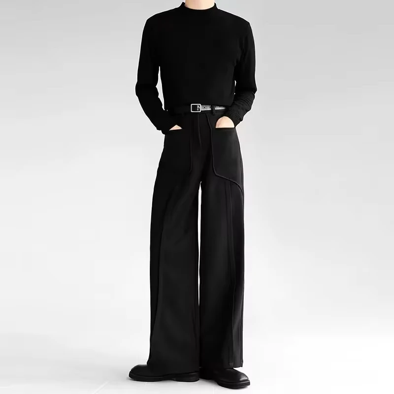 Men's Patchwork Thick Woolen Casual Pants Loose Fit Comfortable Wide Leg Long Trousers Young Men Spring Luxurious Deconstructed
Men's Patchwork Thick Woolen Casual Pants Loose Fit Comfortable Wide Leg Long Trousers Young Men Spring Luxurious Deconstructed