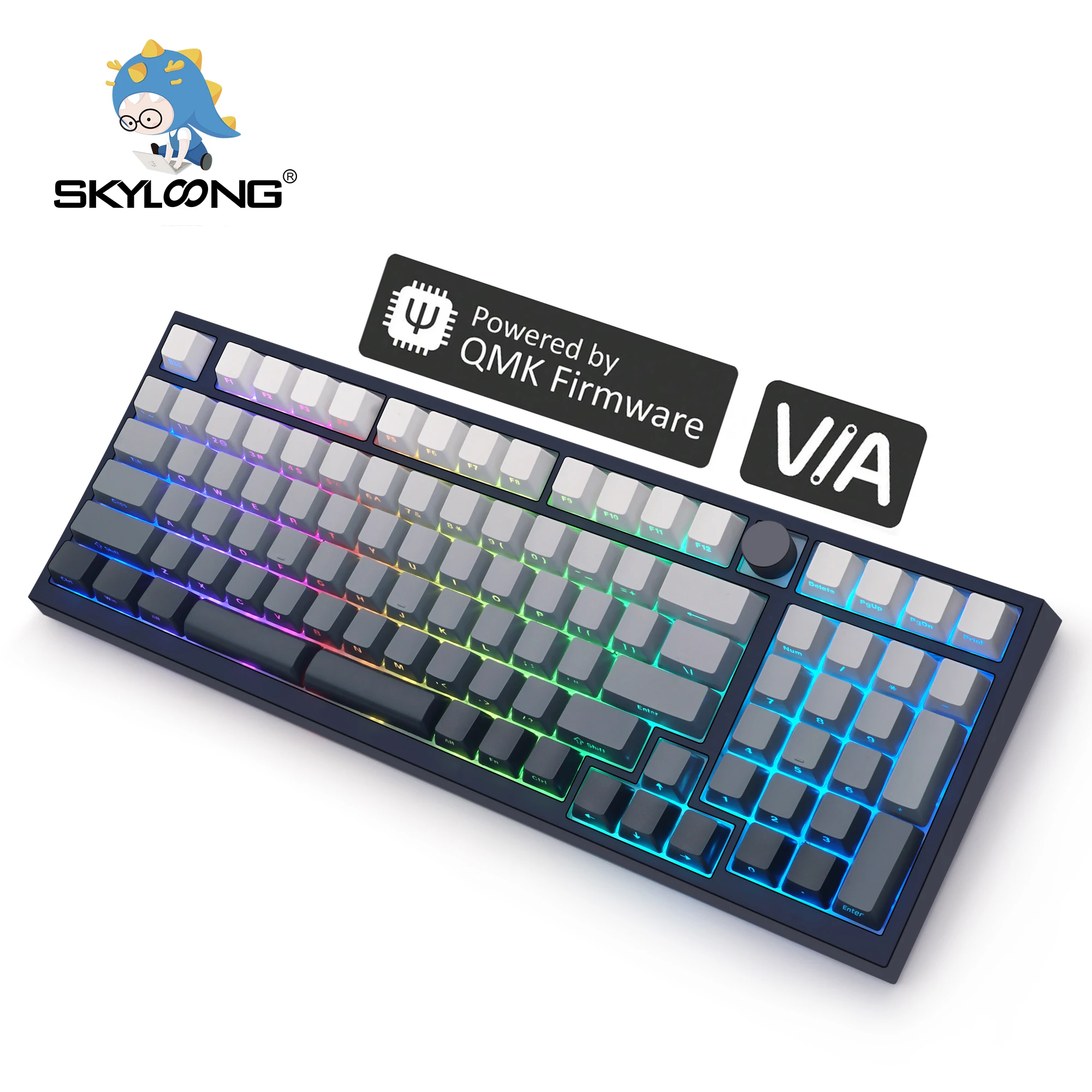 SKYLOONG GK980 QMK Mechanical Keyboard 95% Profile Hot-Swappable Shine-Through RGB Backlit Macro Knob Gaming Keyboard for PC
SKYLOONG GK980 QMK Mechanical Keyboard 95% Profile Hot-Swappable Shine-Through RGB Backlit Macro Knob Gaming Keyboard for PC