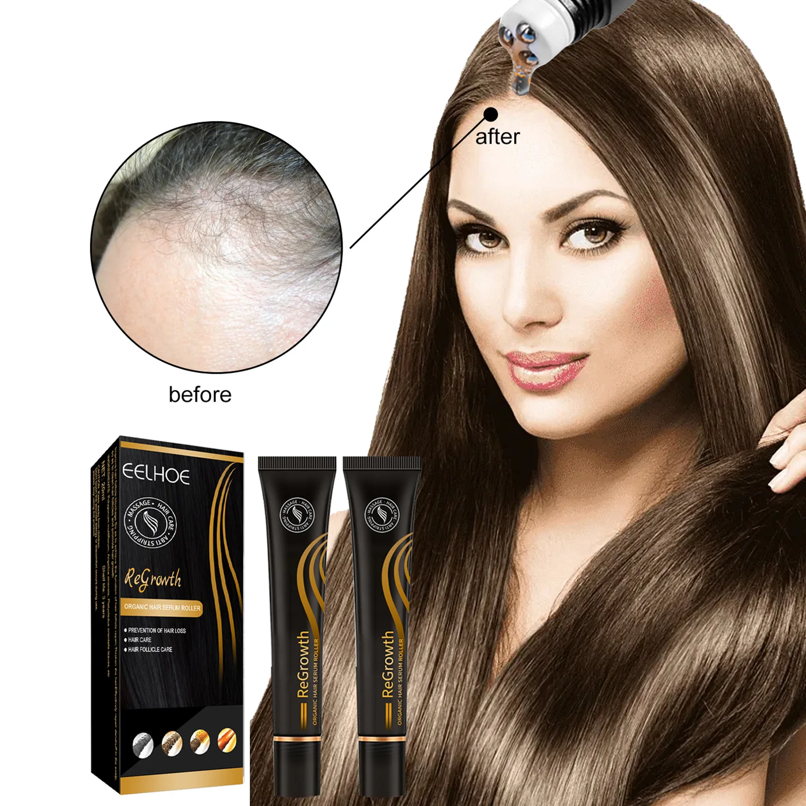EELHOE Ball Hair Growth Liquid stimulates scalp densification, nourishes hair roots, Polygonum multiflorum nutrient solution
EELHOE Ball Hair Growth Liquid stimulates scalp densification, nourishes hair roots, Polygonum multiflorum nutrient solution