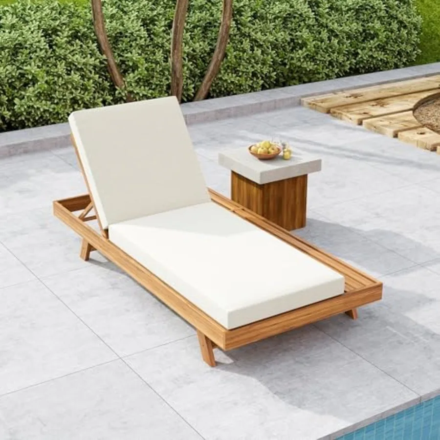 Kayes Acacia Wood Chaise Lounge with 4'' Cushion, Outdoor 79'' Patio Recliner Chair with 4-Position Adjustable Backrest, Sun Lo
Kayes Acacia Wood Chaise Lounge with 4'' Cushion, Outdoor 79'' Patio Recliner Chair with 4-Position Adjustable Backrest, Sun Lo