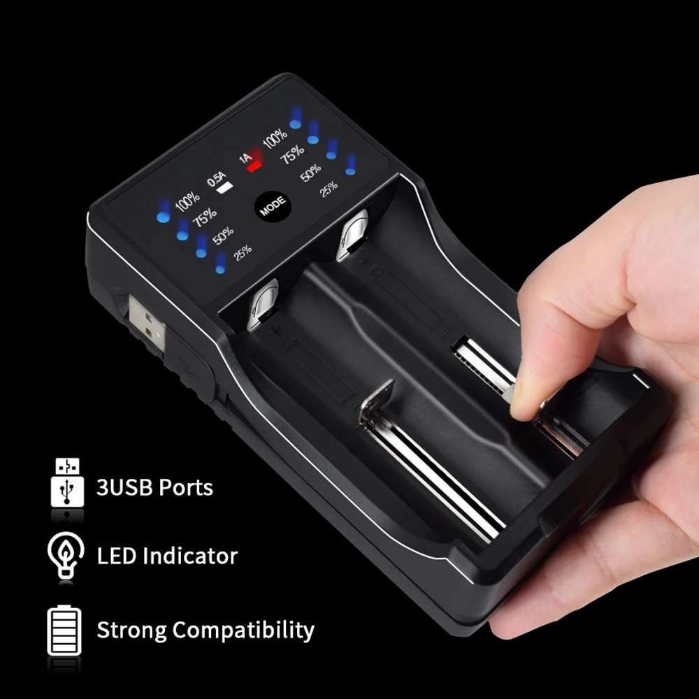 PALO 2slots LED USB Multi-Purpose Battery Charger for 3.7V 18650 26650 16340 14500 10440 18500 1.2 V AA AAA Rechargeable Battery
PALO 2slots LED USB Multi-Purpose Battery Charger for 3.7V 18650 26650 16340 14500 10440 18500 1.2 V AA AAA Rechargeable Battery