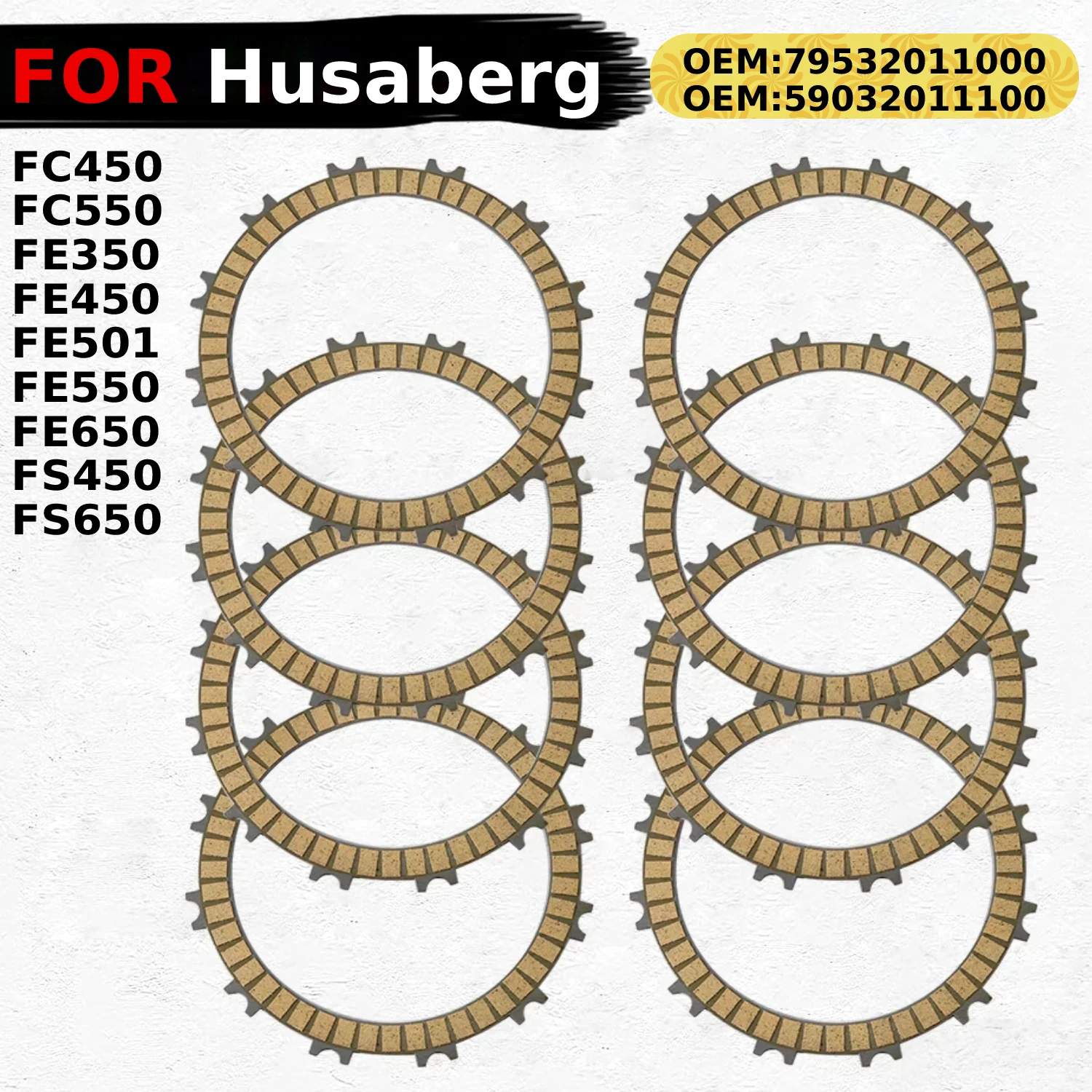 Fit for Husaberg FC450 FC550 FE350 FE450 FE501 FE650 FS450 FS650 DIV S Motorcycle Clutch Friction Plates Kit
Fit for Husaberg FC450 FC550 FE350 FE450 FE501 FE650 FS450 FS650 DIV S Motorcycle Clutch Friction Plates Kit