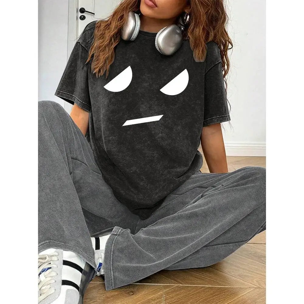 Women Washed Oversized Sarcastic Face T-Shirt Side Eye Emoji Graphic Tee Funny Disapproving Look Print Streetwear Loose Casual
Women Washed Oversized Sarcastic Face T-Shirt Side Eye Emoji Graphic Tee Funny Disapproving Look Print Streetwear Loose Casual