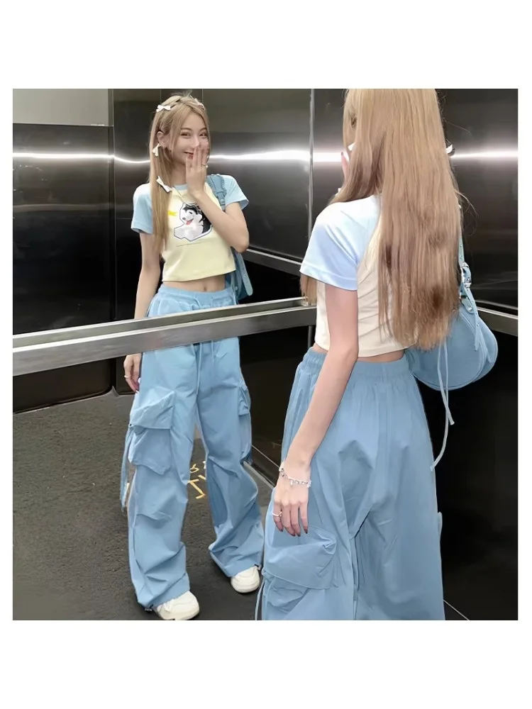 Blue American Sle Loose High Waist Work Pants Women Summer Large Size Qui Dry Wide Leg Durable Polyester Fiber Trousers
Blue American Sle Loose High Waist Work Pants Women Summer Large Size Qui Dry Wide Leg Durable Polyester Fiber Trousers