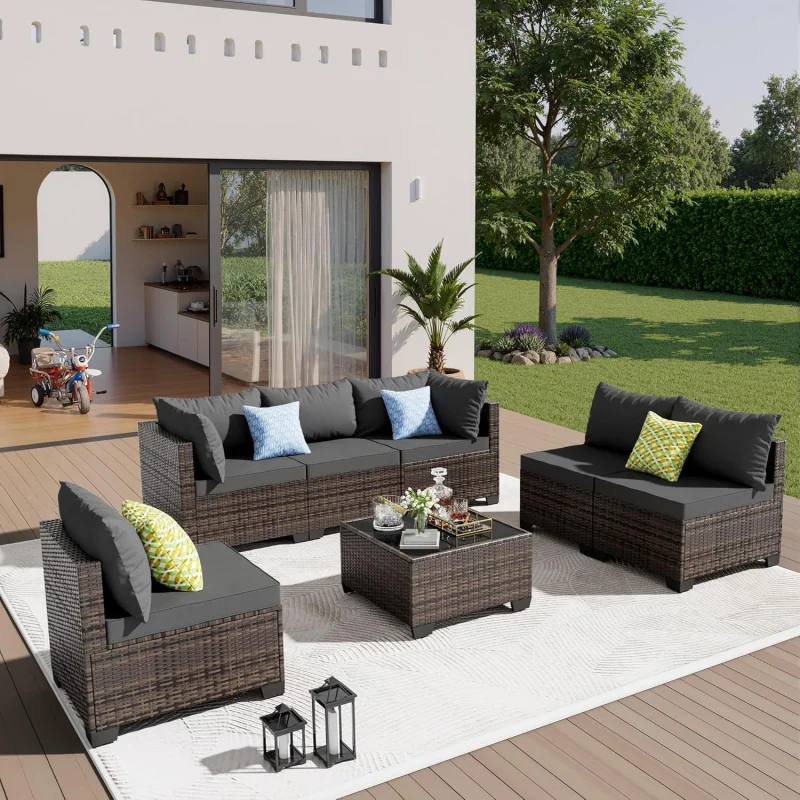 2026 New:Pieces Patio Furniture Set - Outdoor Sectional Wicker Rattan Furniture with Cushion and Glass Table Patio Conversatio
2026 New:Pieces Patio Furniture Set - Outdoor Sectional Wicker Rattan Furniture with Cushion and Glass Table Patio Conversatio
