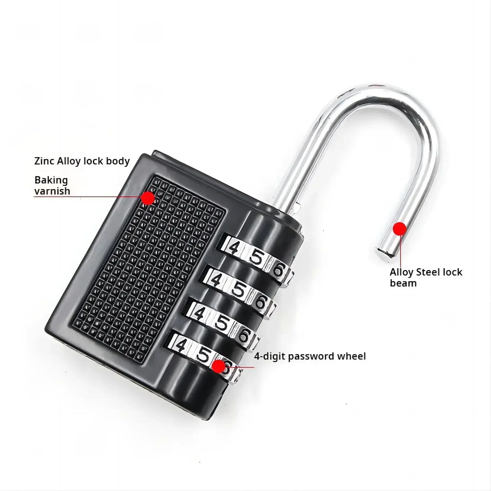 4 Digit Combination Lock Zinc Alloy Waterproof Corrosion Resistant Mini Outdoor Burglar Lock for Warehouse Door Backpack
4 Digit Combination Lock Zinc Alloy Waterproof Corrosion Resistant Mini Outdoor Burglar Lock for Warehouse Door Backpack