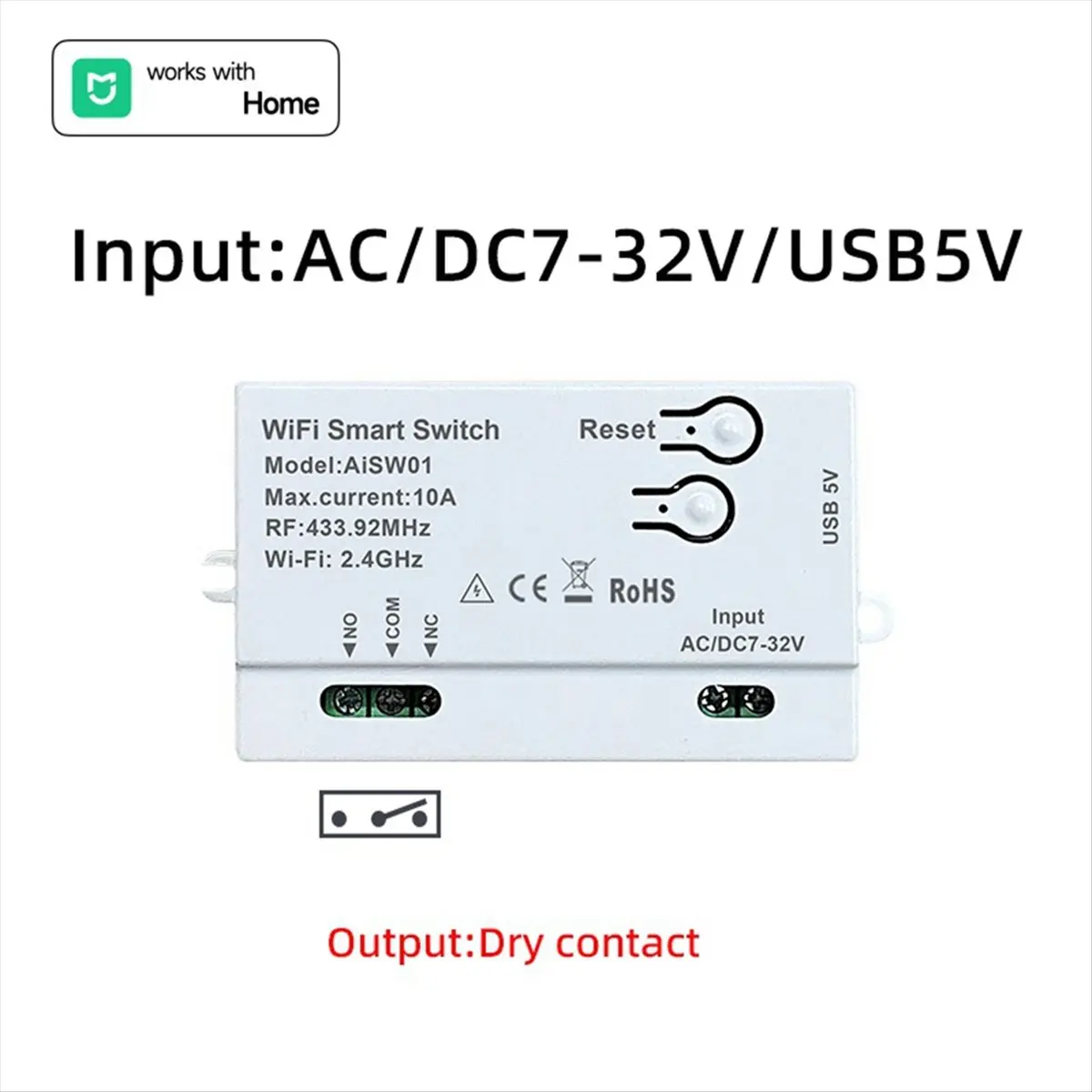 (A32M) For Xiaomi Home APP WiFi Smart Switch DIY Timer 7-32V Smart Remote+Converter 433 Remote Home Automation Module Smartlife
(A32M) For Xiaomi Home APP WiFi Smart Switch DIY Timer 7-32V Smart Remote+Converter 433 Remote Home Automation Module Smartlife
