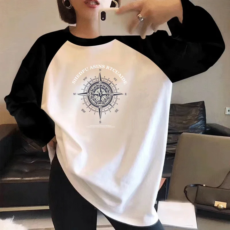 Women Clothing Vintage Cotton T-shirt Autumn Loose Casual Basics Tees Fashion Cartoon Printed O-neck Pullovers
Women Clothing Vintage Cotton T-shirt Autumn Loose Casual Basics Tees Fashion Cartoon Printed O-neck Pullovers