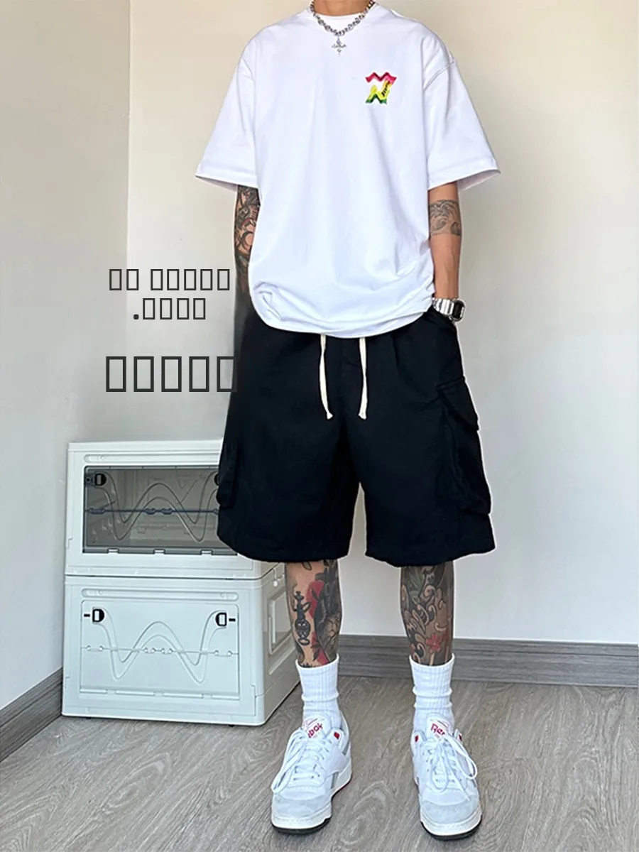 American Sle Loose Fit Bla Workwear orts Men's Faion Oversize Wide Leg High Street Casual Five-Quarter Pants
American Sle Loose Fit Bla Workwear orts Men's Faion Oversize Wide Leg High Street Casual Five-Quarter Pants