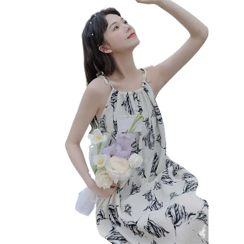 Floral Print Suspender Long Dress 2024 Summer New Loose Sleeveless Casual Dress Sweet Girl Spaghetti Strap Dresses Women Clothes
Floral Print Suspender Long Dress 2024 Summer New Loose Sleeveless Casual Dress Sweet Girl Spaghetti Strap Dresses Women Clothes