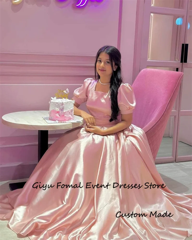 Giyu Square Neck Short Sleeves Evening Dresses Arabic Women Satin Pink Long Prom Gowns Birthday Formal Party Dress Plus Size
Giyu Square Neck Short Sleeves Evening Dresses Arabic Women Satin Pink Long Prom Gowns Birthday Formal Party Dress Plus Size