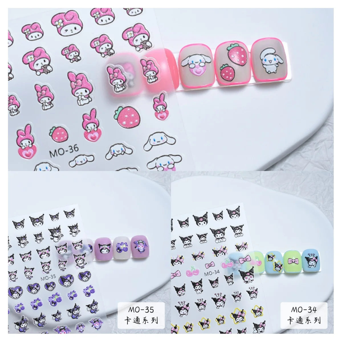 1Pcs 3D Embossed Nail Stickers – Cute Cartoon Kuromi and Cinnamoroll 5D Nail Art Decals for a Playful and Eye-Catching Manicure
1Pcs 3D Embossed Nail Stickers – Cute Cartoon Kuromi and Cinnamoroll 5D Nail Art Decals for a Playful and Eye-Catching Manicure