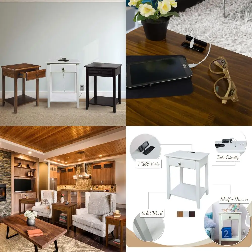 Owl Night Stand with USB Port Charging Station and Drawer, 17.5"W x 14.25"D x 24.5"H, Warm Brown
Owl Night Stand with USB Port Charging Station and Drawer, 17.5"W x 14.25"D x 24.5"H, Warm Brown